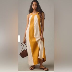 The Ami Linen Halter Maxi Dress by Maeve SZ XXS
